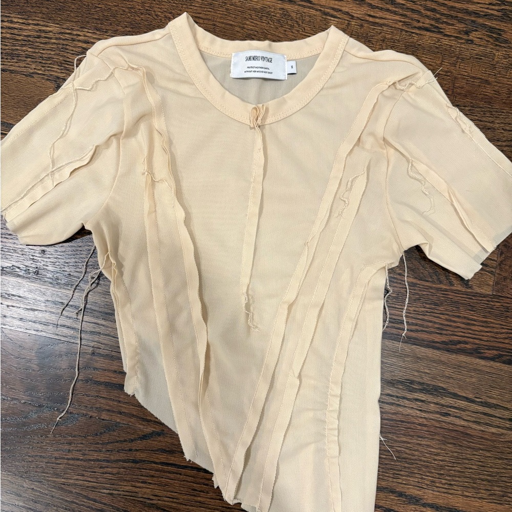 SAMI MIRO VINTAGE Cream Short Sleeve Top
